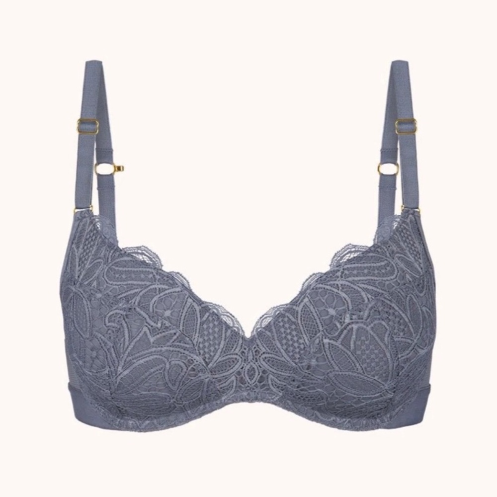 Lively The Lace No-Wire Push-Up Bra 34C Smoke NWT